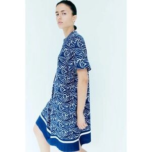 H&M I NWT Patterned Viscose Dress, Blue & White
